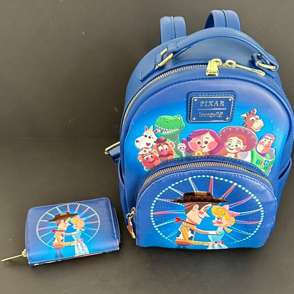 Loungefly Handbags - Loungefly Pixar Moment Woody & Bo Peep Mini Backpack and Wallet Toy Story 4